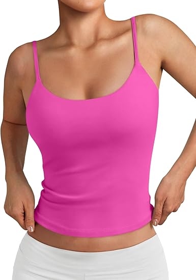 Trendy Queen Womens Spaghetti Strap Tank Top Summer Double Lined Workout Camisole Going Out Cute Tops Y2k Teen Girl Basic