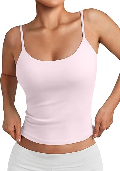 Trendy Queen Womens Spaghetti Strap Tank Top Summer Double Lined Workout Camisole Going Out Cute Tops Y2k Teen Girl Basic