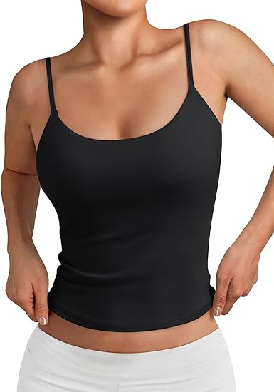 Trendy Queen Womens Spaghetti Strap Tank Top Summer Double Lined Workout Camisole Going Out Cute Tops Y2k Teen Girl Basic